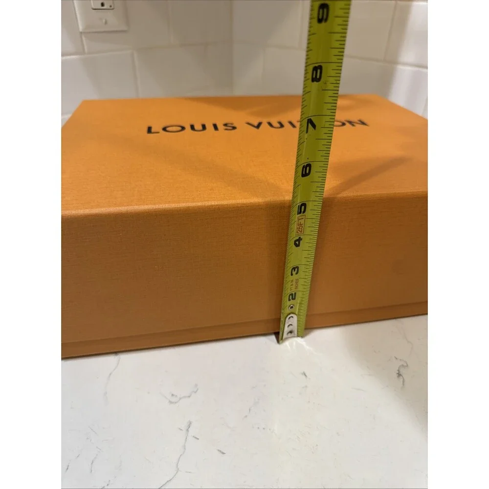 Authentic Louis Vuitton Large Magnetic Gift Box 14x10x5 Orange Ribbon Empty LV